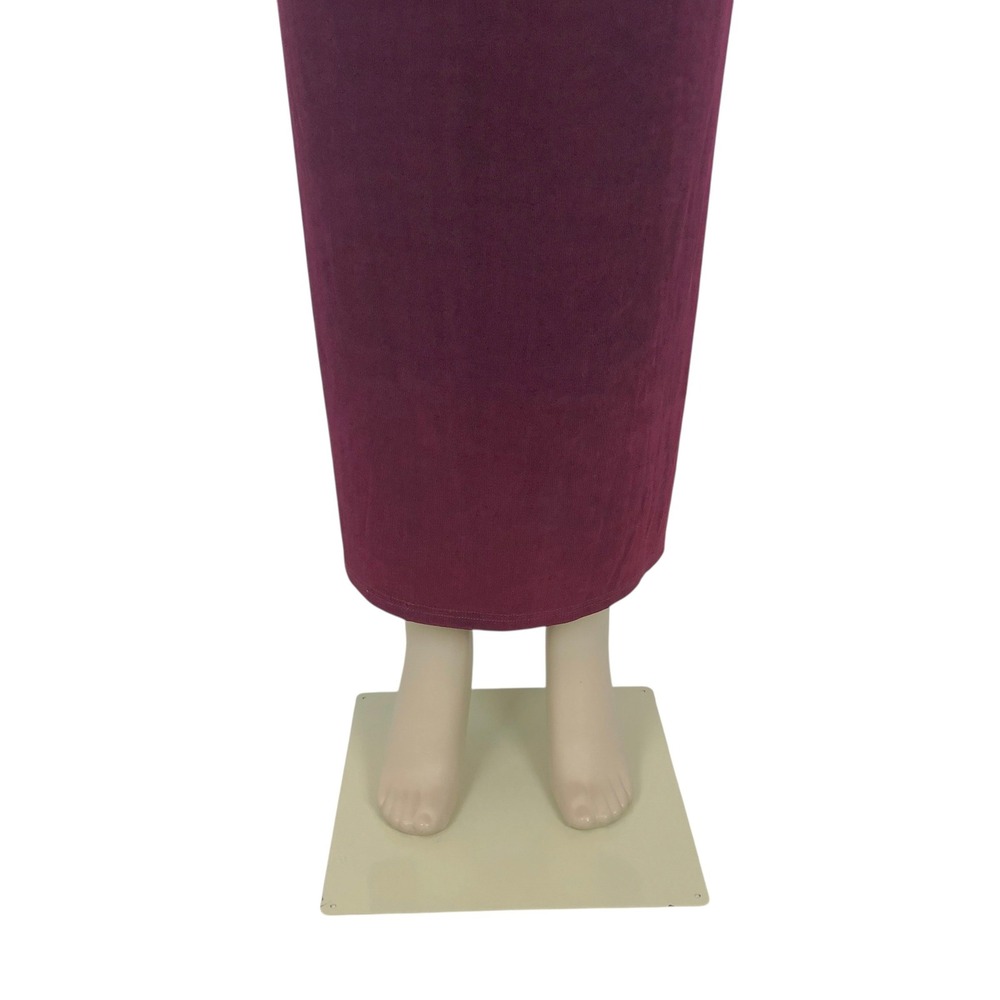 Vintage A Touch of Class Knit Slinky Maxi Skirt Size S/M Whimsigoth 90s Burgundy - Picture 3 of 10